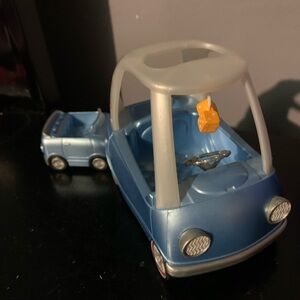 Little Tikes LOL Surprise Doll Furniture Blue Cozy Coupe Car & Pull-Behind Car